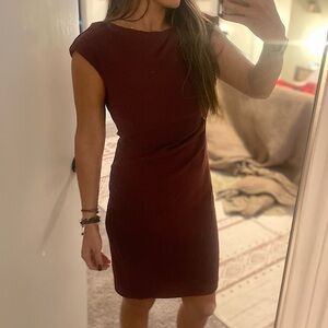 Ann Taylor Maroon business casual dress.